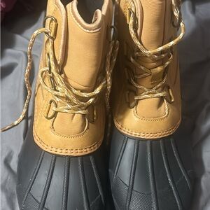 Tan and Black Women's Boots